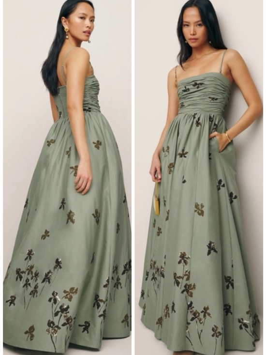 Reformation Dresses & Skirts - Reformation Kastoria Dress Iris Border Green Maxi SZ US 4